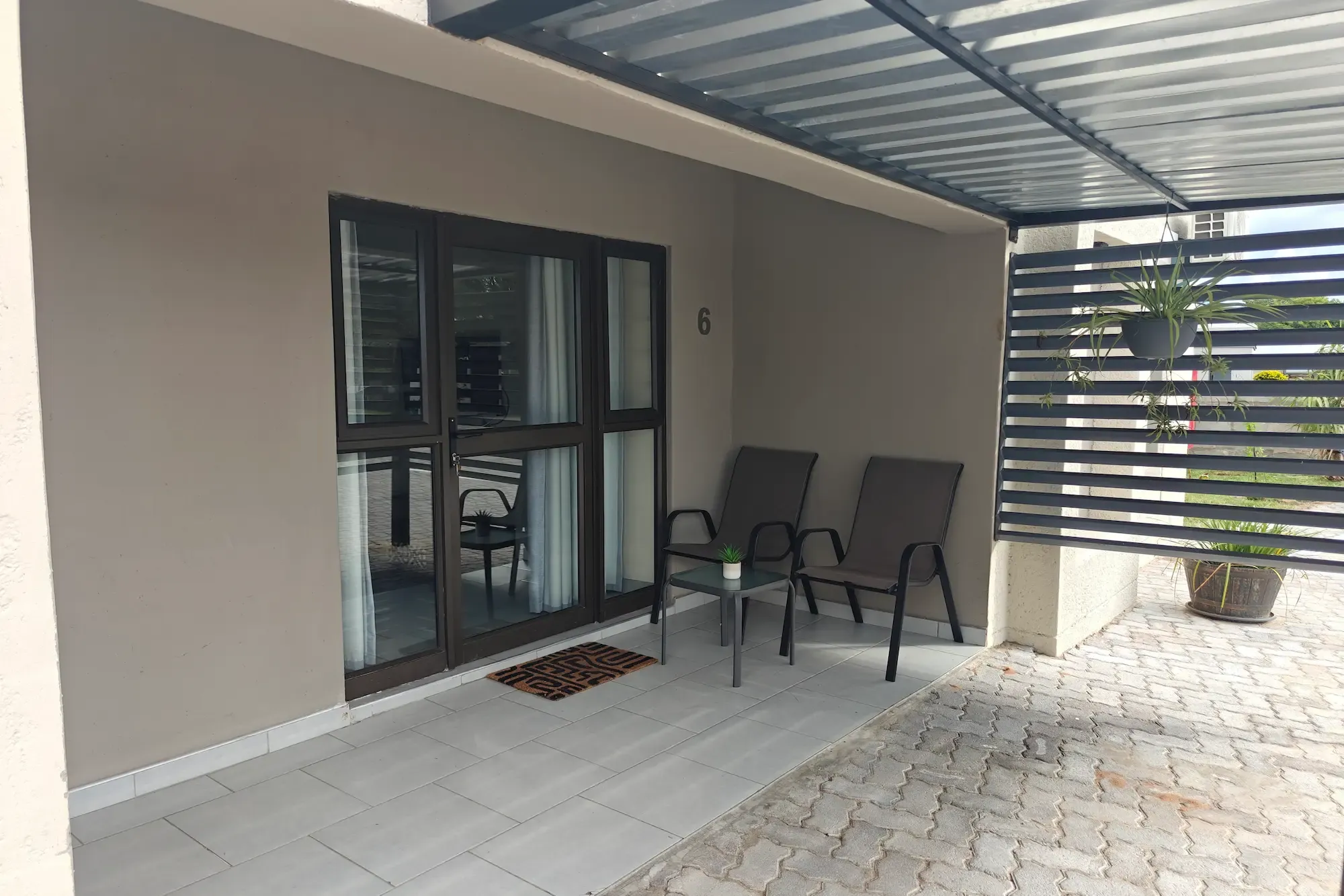 Private veranda outside the two bedroom apartment